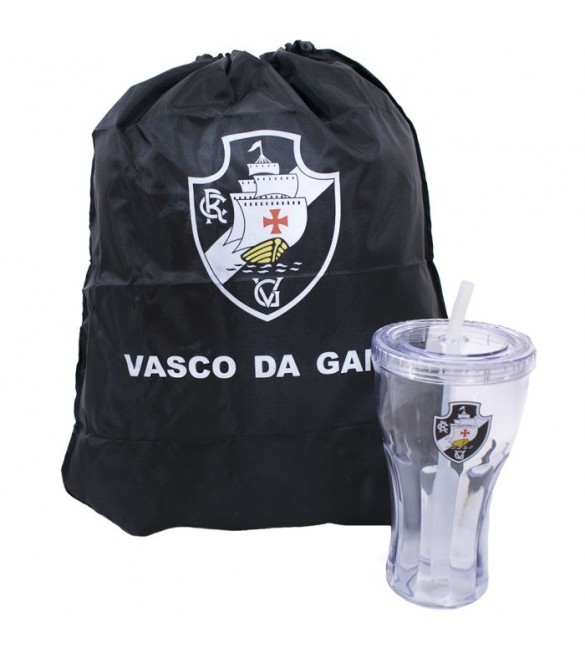 Copo Com Canudo 550Ml E Mochila Tipo Saco - Vasco Da Gama - Mileno